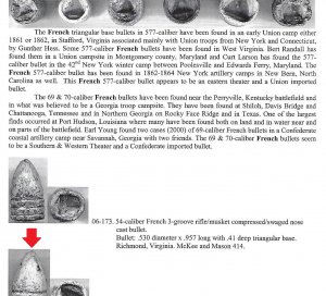 Confederate French Triangle Base Bullet