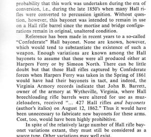 US Model 1819 Hall Rifle Bayonet - Marked "US" / "SN"