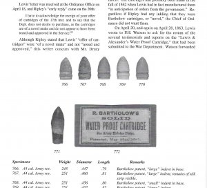 .44 Caliber Barthalow Bullet for Army Revolver - Mac Mason Lettering