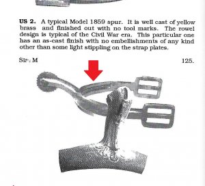 Federal Cavalry Spur - Cast-in Groove Type with Beveled Edge and File Marks