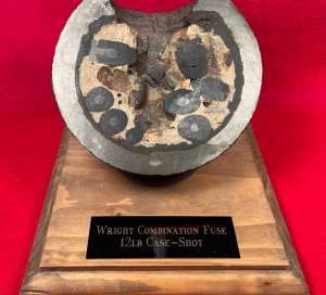 12 Pounder Cannonball Case-Shot Half for use w/ Rare Wright Time Fuze