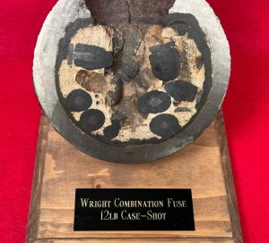 12 Pounder Cannonball Case-Shot Half for use w/ Rare Wright Time Fuze