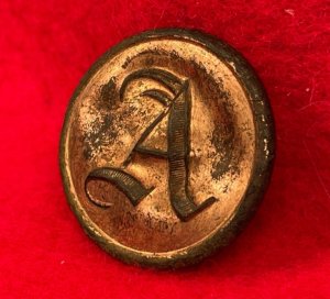 Confederate Artillery Coat Button - Script "A"