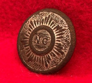 North Carolina Sunburst Coat Button - Silvered