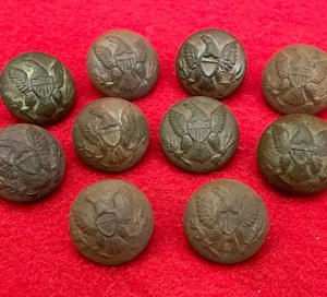 10 High-Grade Excavated General Service Eagle Coat Buttons