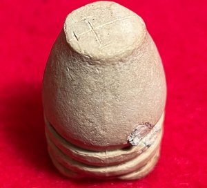 Carved .69 Caliber Three Ring Bullet