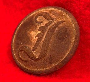 Confederate Infantry Coat Button - Script "I"