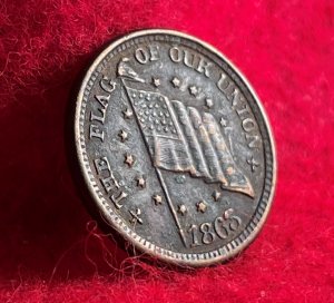Civil War Patriotic Token Dated 1863 - "SHOOT HIM ON THE SPOT"