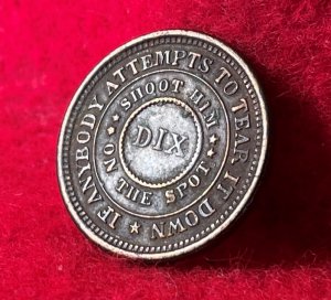 Civil War Patriotic Token Dated 1863 - "SHOOT HIM ON THE SPOT"