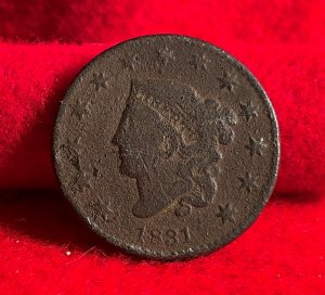Large US "Liberty Head" One Cent - Dated 1831