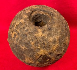 Confederate 12 Pounder Side-Loader Case-Shot Shell - Rare Copper Side-Plug