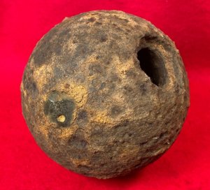 Confederate 12 Pounder Side-Loader Case-Shot Shell - Rare Copper Side-Plug