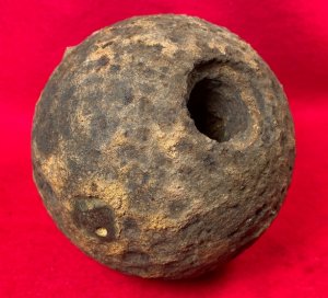 Confederate 12 Pounder Side-Loader Case-Shot Shell - Rare Copper Side-Plug