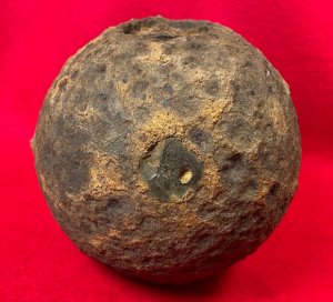 Confederate 12 Pounder Side-Loader Case-Shot Shell - Rare Copper Side-Plug