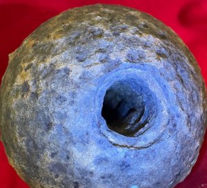 Confederate 12 Pounder Side-Loader Case-Shot Shell - Rare Copper Side-Plug
