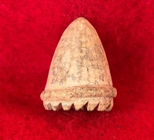 Carved Confederate .69 Caliber "Raleigh" Pattern Bullet Bullet - "Sawtooth"