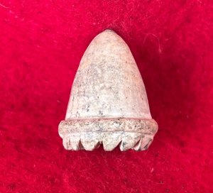 Carved Confederate .69 Caliber "Raleigh" Pattern Bullet Bullet - "Sawtooth"