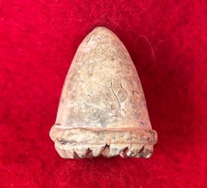 Carved Confederate .69 Caliber "Raleigh" Pattern Bullet Bullet - "Sawtooth"