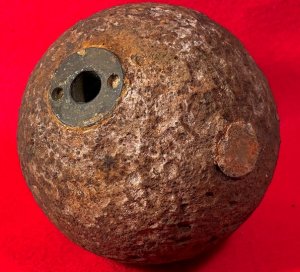 Confederate 12 Pounder "Side-Loader" Case Shot - Lead Side-Plug