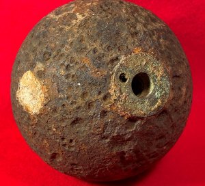 Confederate 12 Pounder "Side-Loader" Case Shot - Lead Side-Plug