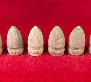 Six .44 Caliber Army Revolver Bullets for Barthalow Cartridge