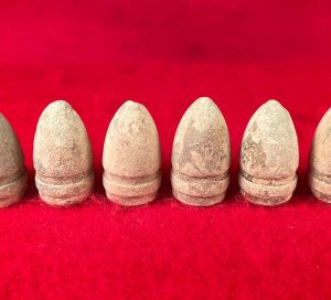 Six .44 Caliber Army Revolver Bullets for Barthalow Cartridge