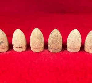 Six .36 Caliber Navy Revolver Bullets