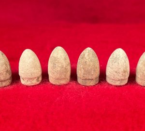 Six .36 Caliber Navy Revolver Bullets