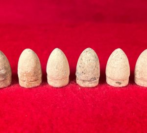 Six .36 Caliber Navy Revolver Bullets