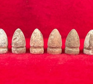 Six Colt .44 Caliber Revolver Bullets