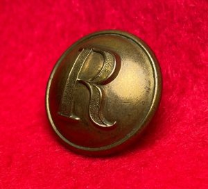 Confederate Rifleman Coat Button - Stippled "R"