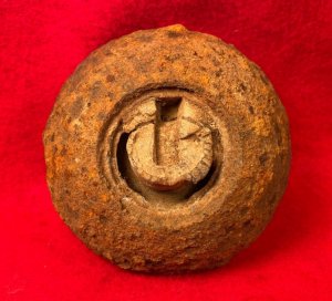 Confederate 12 Pounder Spherical Case-Shot Fragment with Bormann Fuze 