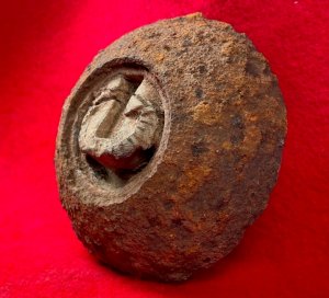Confederate 12 Pounder Spherical Case-Shot Fragment with Bormann Fuze 