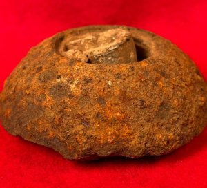 Confederate 12 Pounder Spherical Case-Shot Fragment with Bormann Fuze 