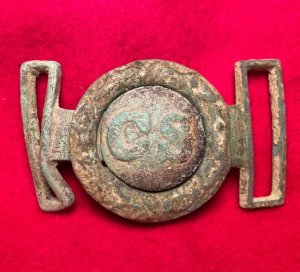Confederate Two-Piece Tongue and Wreath Belt Buckle