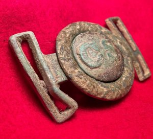Confederate Two-Piece Tongue and Wreath Belt Buckle