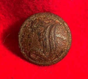 Confederate Infantry Coat Button - "Script I"