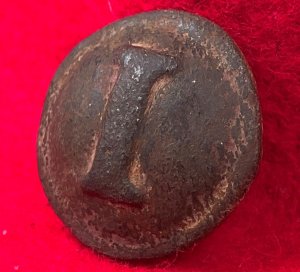 Confederate Infantry Coat Button - Block I