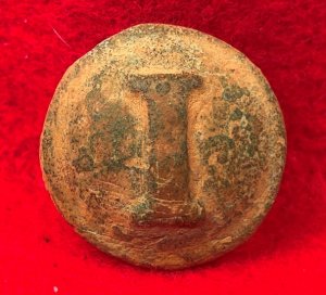 Confederate Infantry Coat Button - Block I