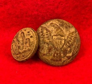 General Service Eagle Button and Navy Button on Same Bachelor Ring 