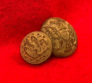 General Service Eagle Button and Navy Button on Same Bachelor Ring 