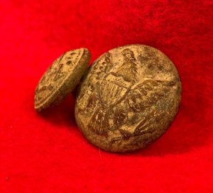 General Service Eagle Button and Navy Button on Same Bachelor Ring 