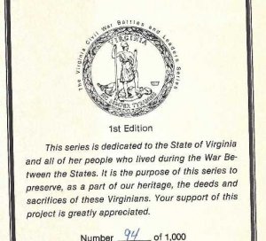 Shenandoah County in the Civil War - Numbered and Signed