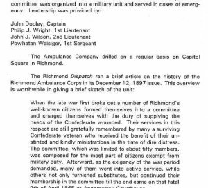 Richmond Ambulance Co., Herbig's Infirmary Co. & The Va. Public Guard & Armory Band - Numbered and Signed