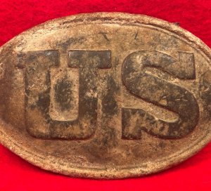 US Waist Belt Buckle - Flat Bottom "U" - 15th Mass. Infantry - High Quality