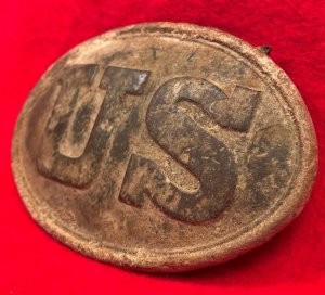 US Waist Belt Buckle - Flat Bottom "U" - 15th Mass. Infantry - High Quality