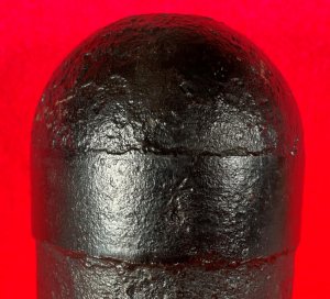 Confederate 3-inch "Short Pattern" Broun Shell with Original Wood Fuze Adaptor - High Quality