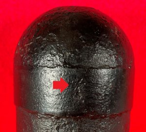 Confederate 3-inch "Short Pattern" Broun Shell with Original Wood Fuze Adaptor - High Quality