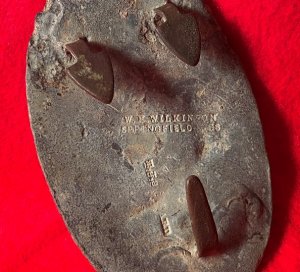 US Waist Belt Buckle - Marked W. H. Wilkinson / Springfield / T. J. Shepard