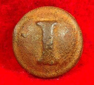 Confederate Infantry Coat Button - Block "I" - Front Only